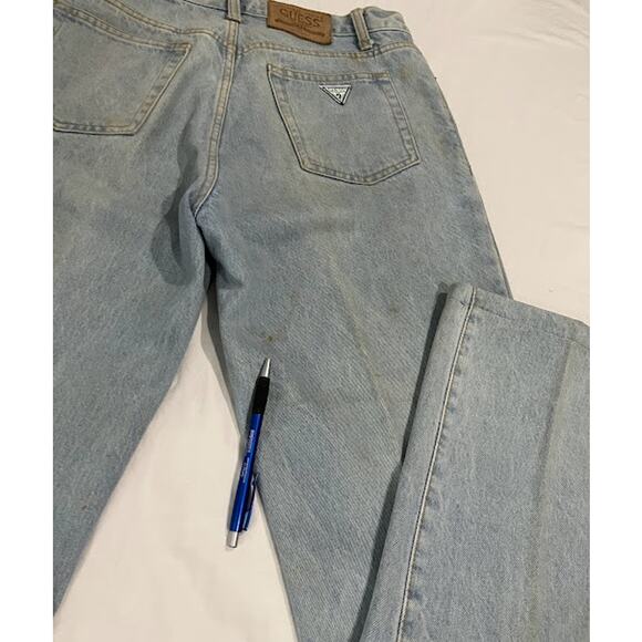 Vintage GUESS Georges Marciano Jeans Mens Blue Acid Wash Denim 80s 90s 36X30 - Picture 2 of 7